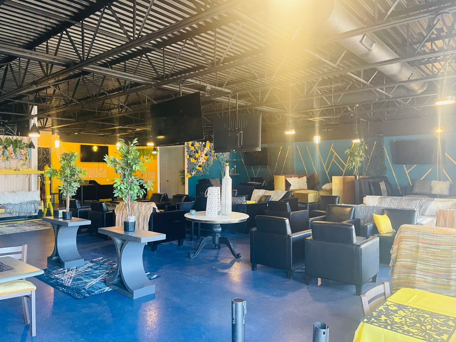 Lounge seating and bar area